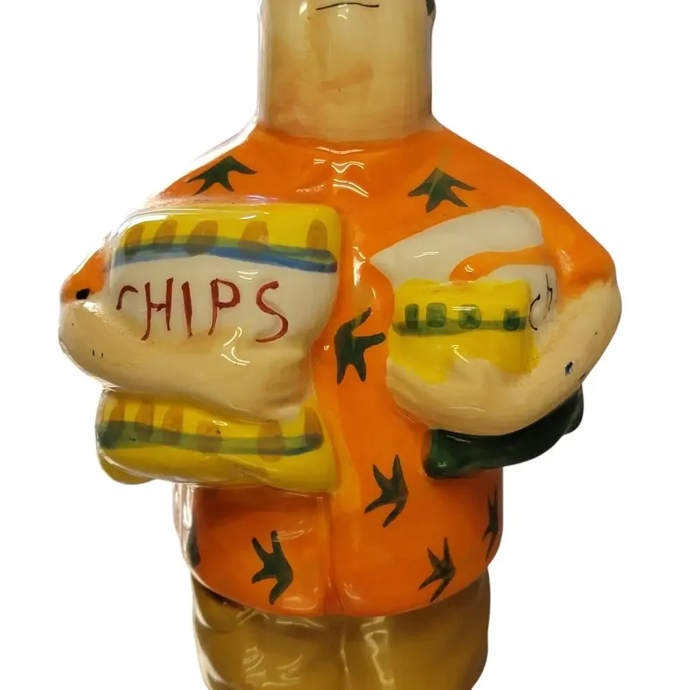 Tracy Flickinger Masters of the Grill Pepper Shaker Chips Chef BBQ Dad Ceramic‎